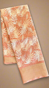 Tangerine Orange Tropical Dola Silk Saree